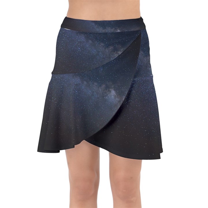 Cosmos Dark Hd Wallpaper Milky Way Wrap Front Skirt