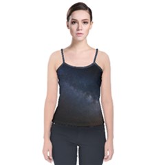 Cosmos Dark Hd Wallpaper Milky Way Velvet Spaghetti Strap Top by Ket1n9