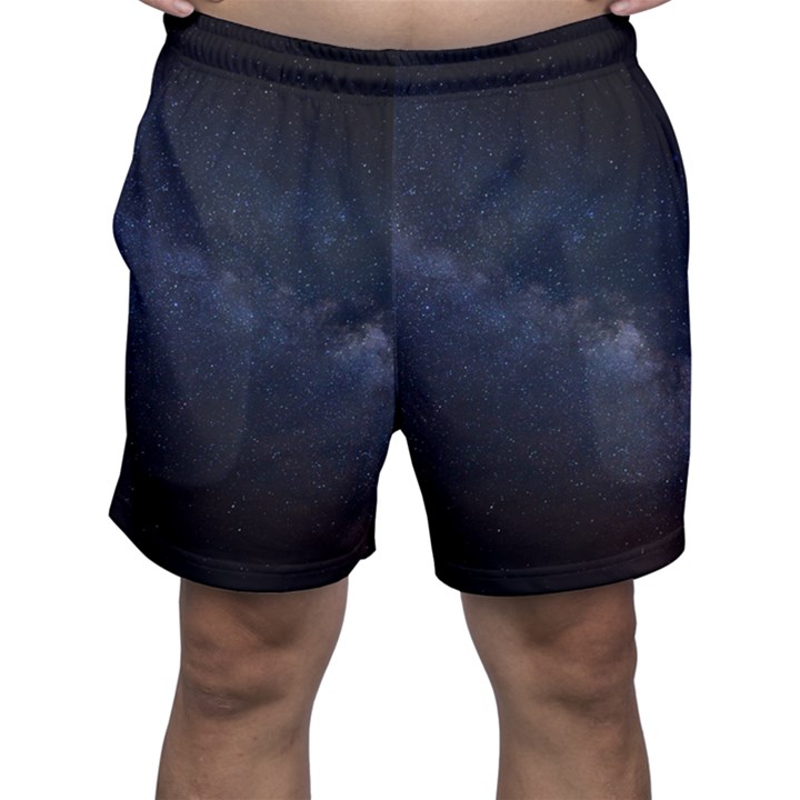 Cosmos Dark Hd Wallpaper Milky Way Men s Shorts