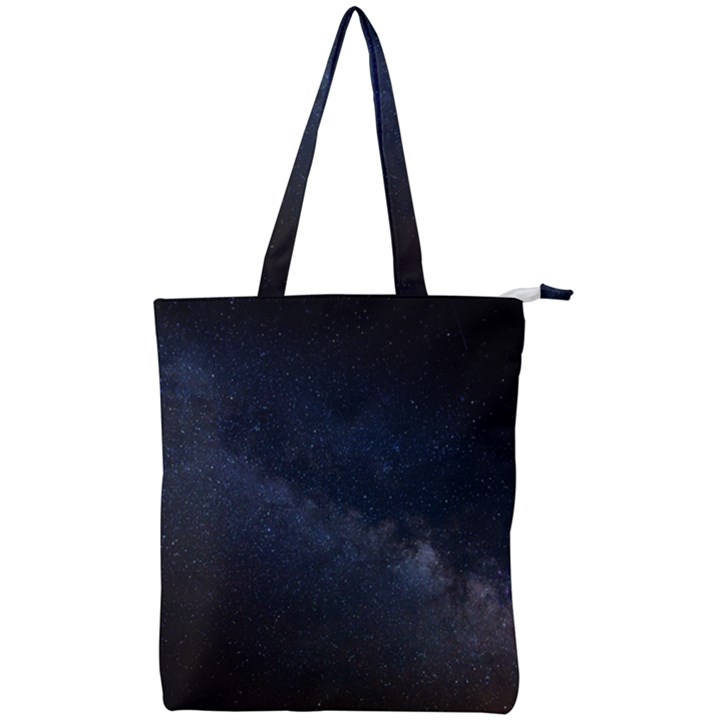 Cosmos Dark Hd Wallpaper Milky Way Double Zip Up Tote Bag