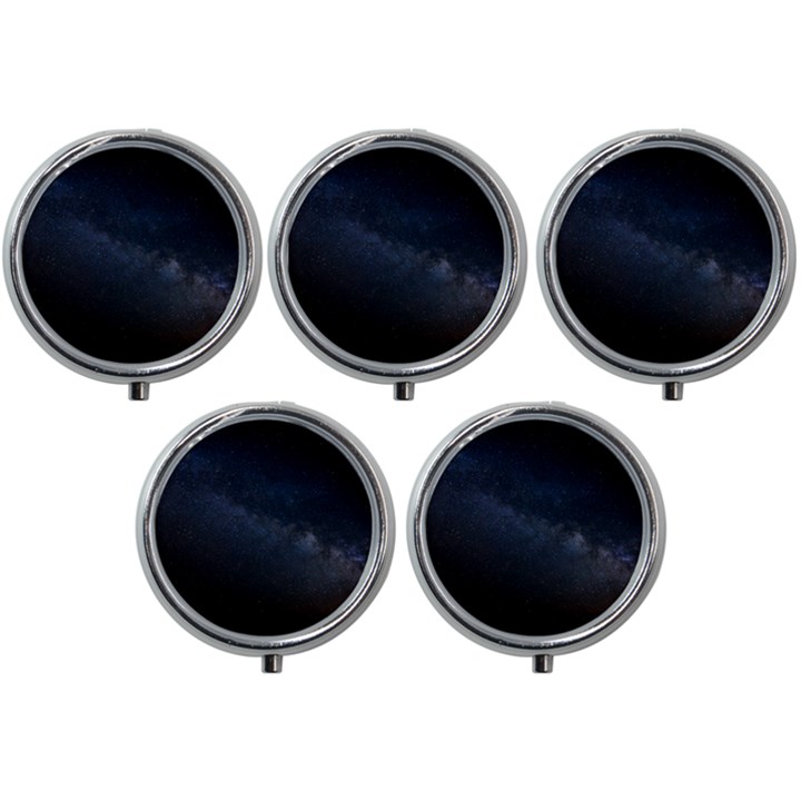 Cosmos Dark Hd Wallpaper Milky Way Mini Round Pill Box (Pack of 5)