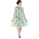 Illustration Of Butterflies And Flowers Ornament On Green Background V-Neck Midi Sleeveless Dress  View2