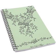 Illustration Of Butterflies And Flowers Ornament On Green Background 5 5  X 8 5  Notebook by Ket1n9