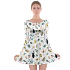 Insect Animal Pattern Long Sleeve Skater Dress by Ket1n9