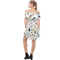 Insect Animal Pattern Off Shoulder Chiffon Dress View2