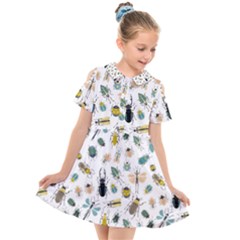 Insect Animal Pattern Kids  Short Sleeve Shirt Dress by Ket1n9