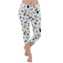 Insect Animal Pattern Lightweight Velour Capri Yoga Leggings by Ket1n9