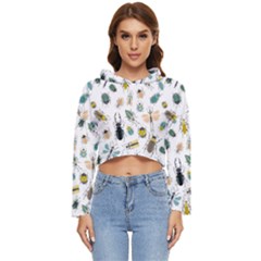 Insect Animal Pattern Women s Lightweight Cropped Hoodie by Ket1n9