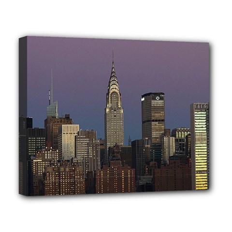 Skyline City Manhattan New York Deluxe Canvas 20  X 16  (stretched) by Ket1n9