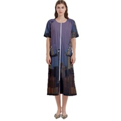 Skyline City Manhattan New York Women s Cotton Short Sleeve Night Gown by Ket1n9