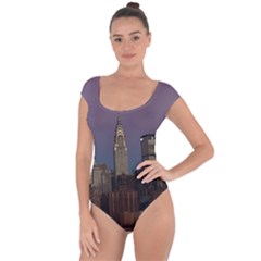 Skyline City Manhattan New York Short Sleeve Leotard  by Ket1n9