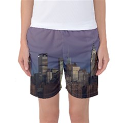 Skyline City Manhattan New York Women s Basketball Shorts by Ket1n9