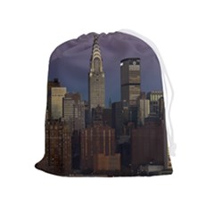 Skyline City Manhattan New York Drawstring Pouch (xl) by Ket1n9