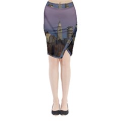 Skyline City Manhattan New York Midi Wrap Pencil Skirt by Ket1n9