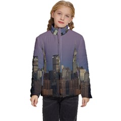 Skyline City Manhattan New York Kids  Puffer Bubble Jacket Coat by Ket1n9