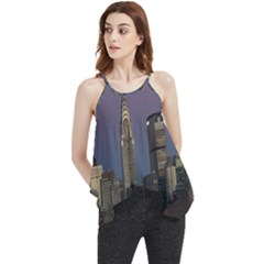 Skyline City Manhattan New York Flowy Camisole Tank Top by Ket1n9