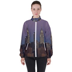 Skyline City Manhattan New York Women s High Neck Windbreaker by Ket1n9