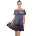 Skyline City Manhattan New York Off Shoulder Velour Dress View1