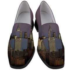 Skyline City Manhattan New York Women s Chunky Heel Loafers by Ket1n9