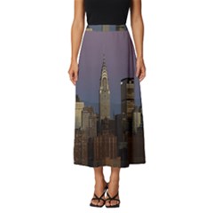 Skyline City Manhattan New York Classic Midi Chiffon Skirt by Ket1n9