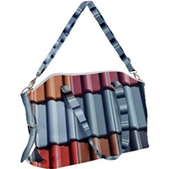 Shingle Roof Shingles Roofing Tile Canvas Crossbody Bag by Ket1n9