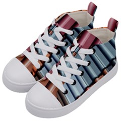 Shingle Roof Shingles Roofing Tile Kids  Mid-top Canvas Sneakers by Ket1n9