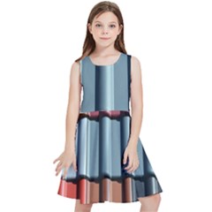 Shingle Roof Shingles Roofing Tile Kids  Skater Dress by Ket1n9