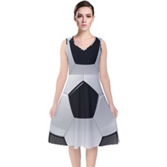 Soccer Ball V-neck Midi Sleeveless Dress  by Ket1n9