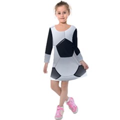 Soccer Ball Kids  Long Sleeve Velvet Dress