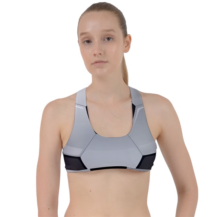 Soccer Ball Criss Cross Racerback Sports Bra