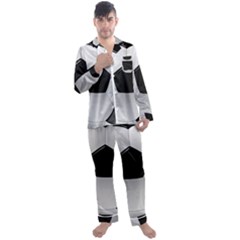 Soccer Ball Men s Long Sleeve Satin Pajamas Set by Ket1n9