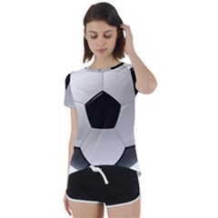 Soccer Ball Short Sleeve Open Back T-shirt by Ket1n9