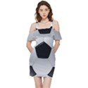 Soccer Ball Shoulder Frill Bodycon Summer Dress View3