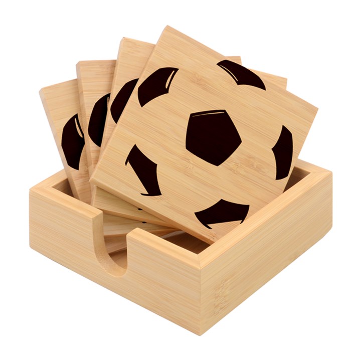 Soccer Ball Bamboo Coaster Set