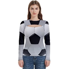 Soccer Ball Women s Cut Out Long Sleeve T-shirt by Ket1n9