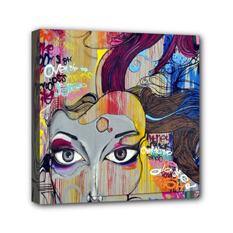 Graffiti Mural Street Art Painting Mini Canvas 6  X 6  (stretched) by Ket1n9