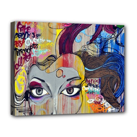 Graffiti Mural Street Art Painting Canvas 14  X 11  (stretched) by Ket1n9