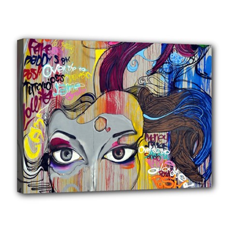 Graffiti Mural Street Art Painting Canvas 16  X 12  (stretched) by Ket1n9