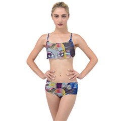 Graffiti Mural Street Art Painting Layered Top Bikini Set by Ket1n9