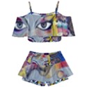 Graffiti Mural Street Art Painting Kids  Off Shoulder Skirt Bikini View1