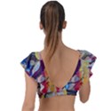 Graffiti Mural Street Art Painting Plunge Frill Sleeve Bikini Top View2