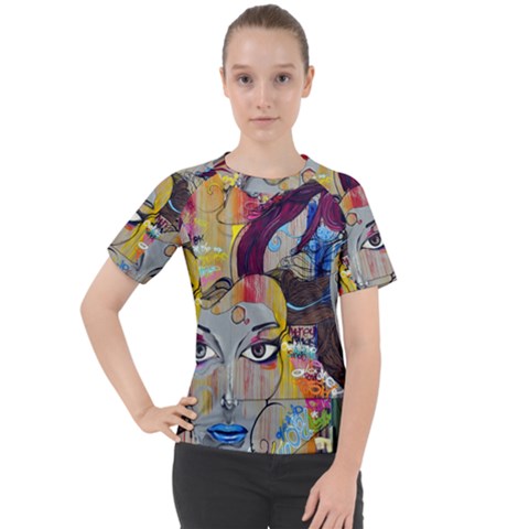 Graffiti Mural Street Art Painting Women s Sport Raglan T-shirt by Ket1n9