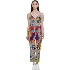 Graffiti Mural Street Art Painting V-neck Camisole Jumpsuit