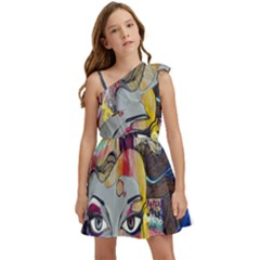 Graffiti Mural Street Art Painting Kids  One Shoulder Party Dress by Ket1n9