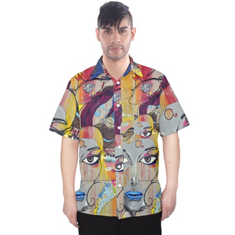 Graffiti Mural Street Art Painting Men s Hawaii Shirt by Ket1n9