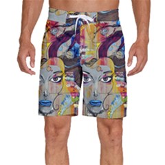 Graffiti Mural Street Art Painting Men s Beach Shorts by Ket1n9