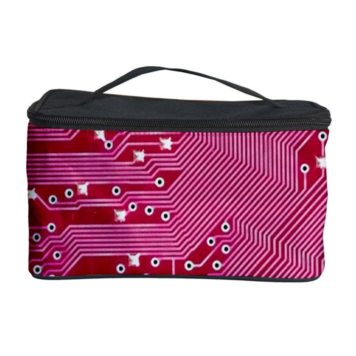 Pink Circuit Pattern Cosmetic Storage Case