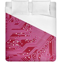 Pink Circuit Pattern Duvet Cover (california King Size) by Ket1n9