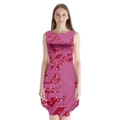 Pink Circuit Pattern Sleeveless Chiffon Dress   by Ket1n9