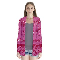 Pink Circuit Pattern Drape Collar Cardigan by Ket1n9